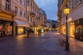 Baden Baden, September 22, 2020: Sunset view of a street in the