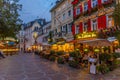 Baden Baden, September 22, 2020: Sunset view of a street in the