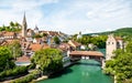 Baden town in Aargau, Switzerland Royalty Free Stock Photo