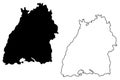 Baden-Wurttemberg map vector