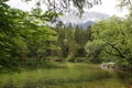 Badesee lake in Garmisch-Partenkirchen, Bavaria, Germany