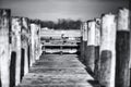 A bathing jetty in the frosty winter.