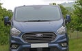 Badge of Blue Ford Transit Van in UK on 9th March 2021