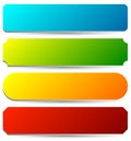 Badge, button, banner set in 4 bright color with slight 3d effect Royalty Free Stock Photo