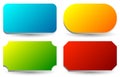 Badge, button, banner set in 4 bright color with slight 3d effect Royalty Free Stock Photo