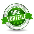 Badge Button Banner - Your Advantages. German-Translation: Ihre Vorteile Siegel Royalty Free Stock Photo