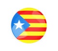 Badge Catalan nationalist flag on a white background 3D illustration, 3D rendering