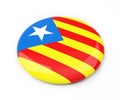 Badge Catalan nationalist flag on a white background 3D illustration, 3D rendering