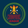 Badge design for Cricket Champions League. Royalty Free Stock Photo