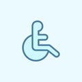 badge of a disabled person field outline icon. Element of 2 color simple icon. Thin line icon for website design and development,