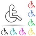 badge of a disabled person multi color style icon. Simple thin line, outline  of web icons for ui and ux, website or mobile Royalty Free Stock Photo