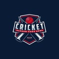 Badge emblem Cricket logo, cricket team sport design vector