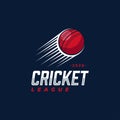Badge emblem Cricket logo, cricket league, cricket club logo design with motion ball vector