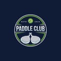 Badge emblem Paddle Tennis club logo icon vector