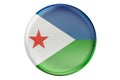 Badge with flag of Djibouti, 3D rendering Royalty Free Stock Photo