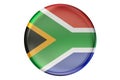 Badge with flag of South Africa, 3D rendering