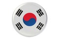 Badge with flag of South Korea, 3D rendering