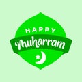 Badge happy muharram text in green