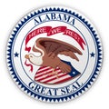 Badge Historic US State Seal Alabama 3d illustration