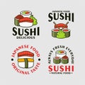 Badge label sushi design logo collection