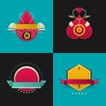 Badge and logo vector design. for coporate, brand, flyer, websit Royalty Free Stock Photo