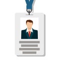 Badge, Pass Card ID in Modern Flat Style Royalty Free Stock Photo