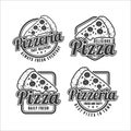 Badge pizza logo vector design set