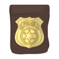 A badge, a police badge. Detective and police single icon in cartoon style vector symbol stock illustration web.