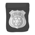 A badge, a police badge. Detective and police single icon in monochrome style vector symbol stock illustration web.