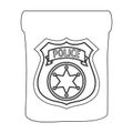 A badge, a police badge. Detective and police single icon in outline style vector symbol stock illustration web.
