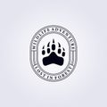 badge predator bear footprint logo vector illustration design.