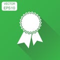 Badge with ribbon icon. Business concept award pictogram. Vector Royalty Free Stock Photo