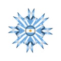 Badge with ribbons, rosette, Argentina flag, vector illustration