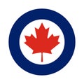 Badge round of Canadian Air force flag vector illustration isolated. Proud military symbol of Canada aviation.