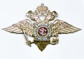 The badge of the Russian interior Ministry is isolated on a white background.