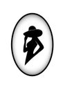 Badge silhouette of the glamorous lady