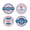 Badge stamp veterans day design collection