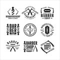 Barbershop Haircuts and Shaves Collections Logos