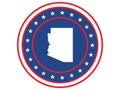 Badge of the state of Arizona in colors of USA flag Royalty Free Stock Photo