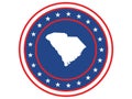 Badge of the state of South Carolina in colors of USA flag