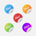 Badge sticker sale label tag special offer promotion banner set vector icon symbol isolated on white background Royalty Free Stock Photo