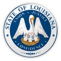 Badge US State Seal Louisiana 3d illustration