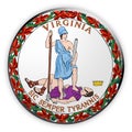 Badge US State Seal Virginia 3d illustration