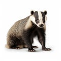 Photorealistic Badger Standing On White Background By Mike Campau