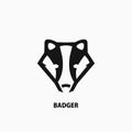 Badger head balck icon. Royalty Free Stock Photo