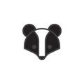 Badger head filled outline icon