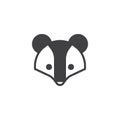 Badger head icon vector