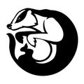 Badger logo design in circle, vector graphics