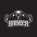 Badger mascot logo design with modern illustration concept style for badge, emblem and t shirt printing. Angry badger illustration