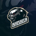 Badger mascot logo design vector with modern illustration concept style for badge, emblem and t shirt printing. Angry badger head Royalty Free Stock Photo